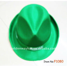 Baratos de moda verde Fedora sombrero promocional sombreros de PP con logotipo personalizado